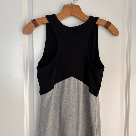 Athleta color block black grey stretch sporty midi dress - Picture 4 of 5